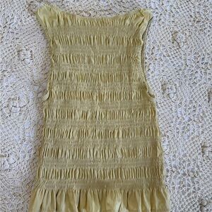 Amazon Light Yellow Smocked Blouse